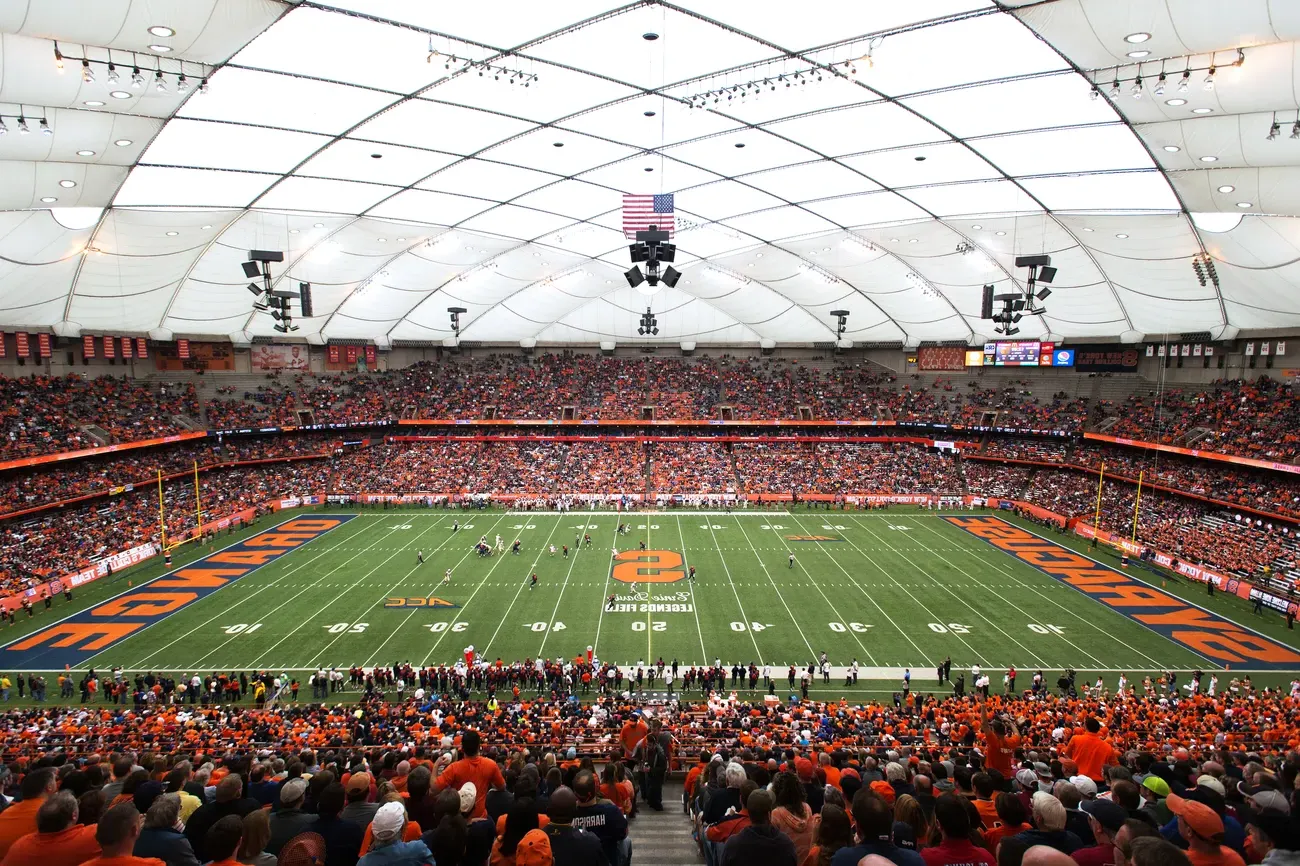 Birdseye view of inside the Dome on game day.